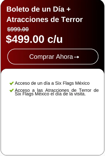 Boleto de un Día + Atracciones de Terror